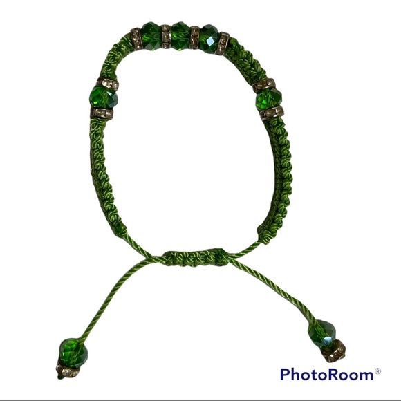 Adjustable Braided Rope Bracelets 1 Flip Flop and 1 Green Sparkling Beads - Picture 5 of 7